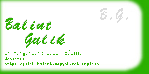 balint gulik business card